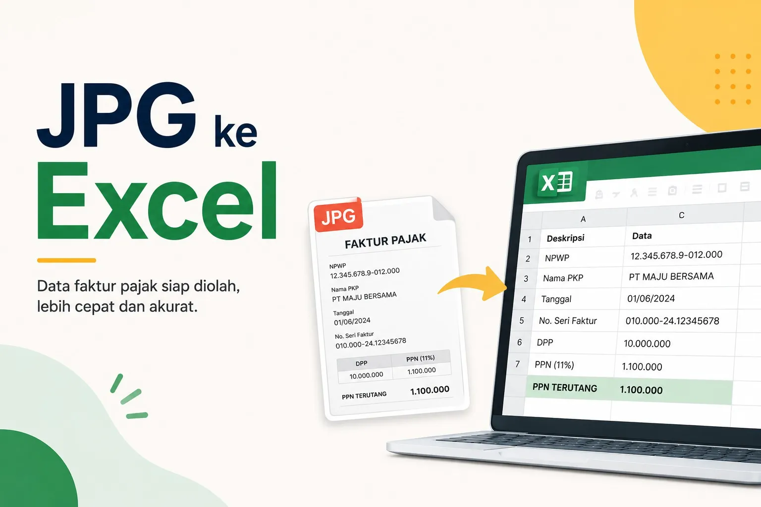 Ubah JPG ke Excel untuk Faktur Pajak dan SPT