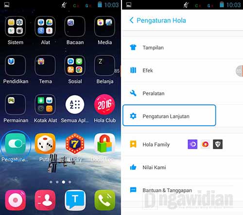 Menyembunyikan Aplikasi Dengan Hola Launcher