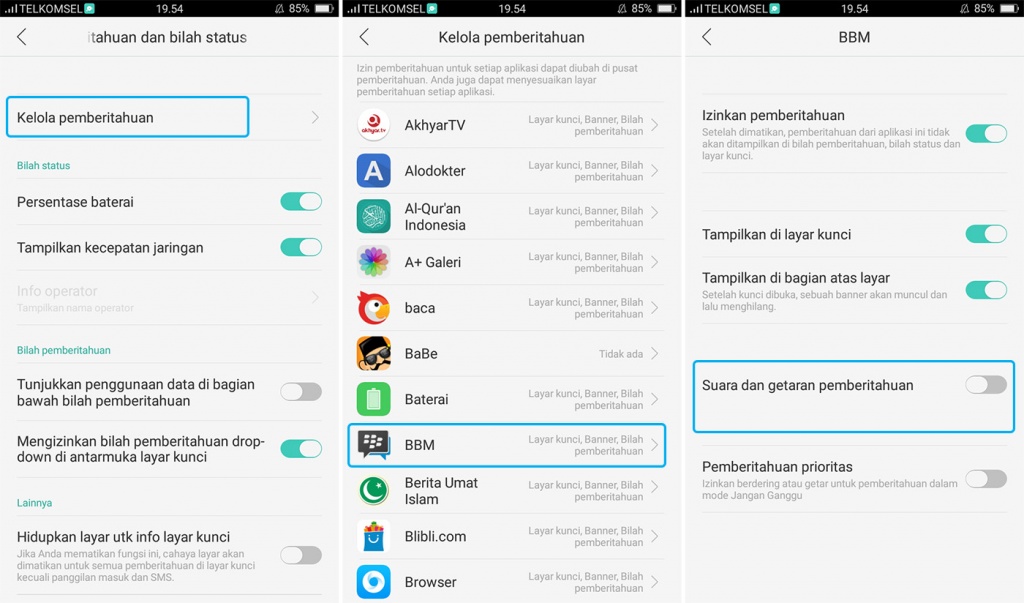 Suara dan Getaran Pemberitahuan