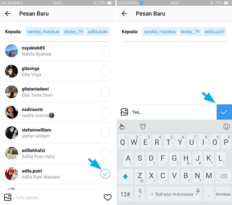 Tandai Teman Untuk di DM