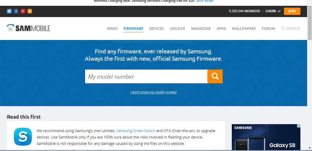 Firmware download. Samsung-Firmware и SAMMOBILE что значит.