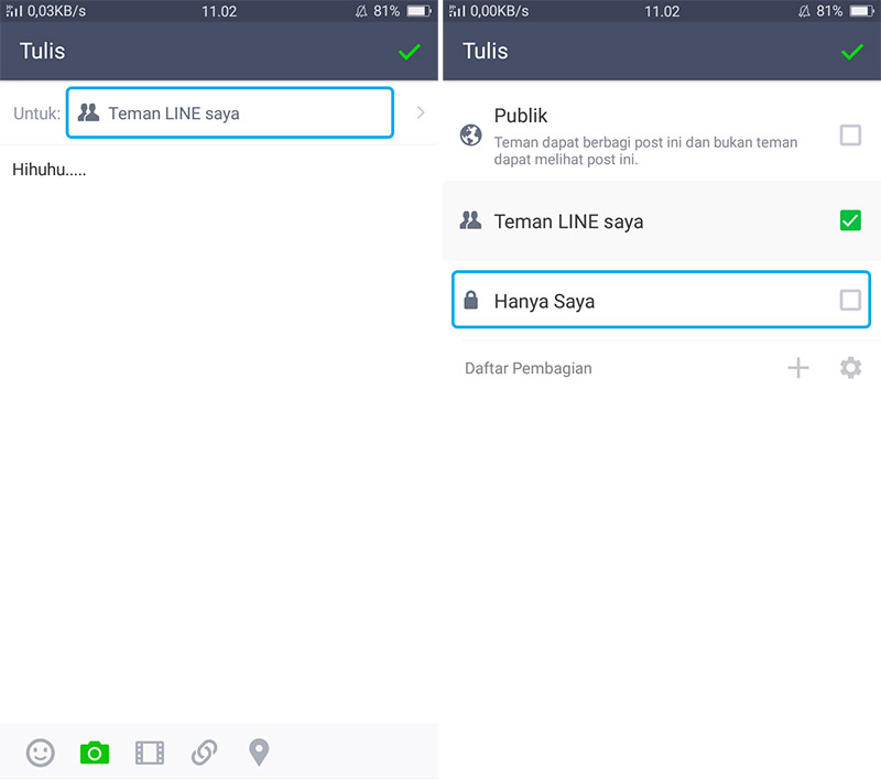 Cara Menyembunyikan Postingan LINE di Android - Dianisa.com
