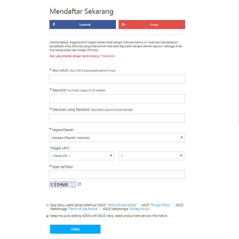  Isi Form ASUS ZenTalk Indonesia
