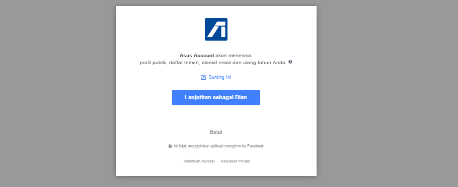 Hubungkan ASUS ZenTalk Indonesia Dengan Facebook