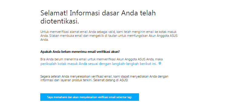Konfirmasi Email ASUS ZenTalk Indonesia