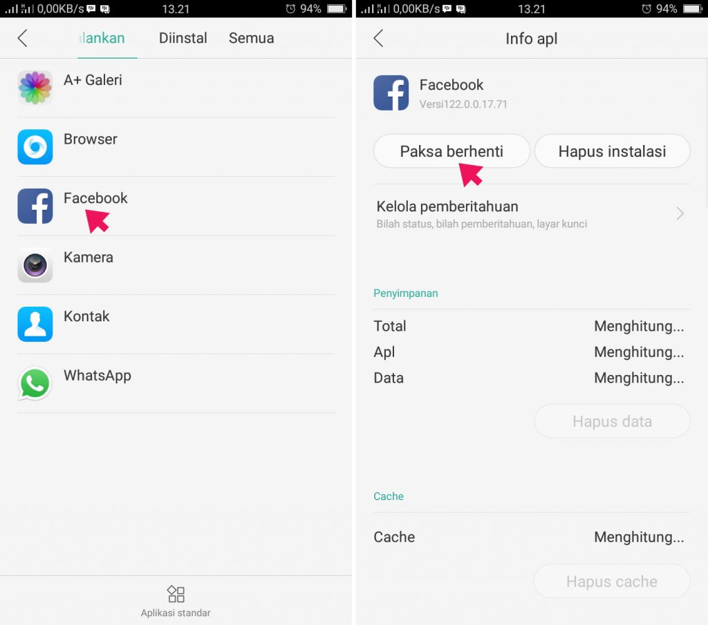 Paksa Berhenti Aplikasi di OPPO