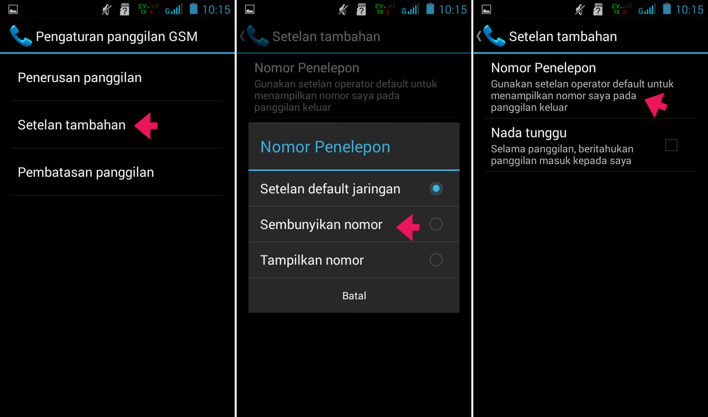 Sembunyian Nomor di Smartfren Andromax 3