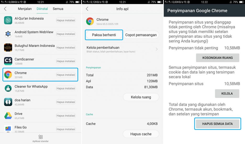 Hapus Data Google Chrome