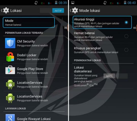 Mengatur GPS Ke Mode High Accuracy