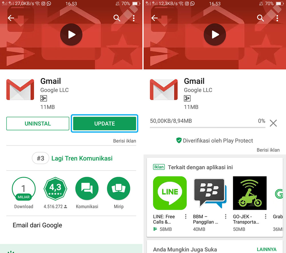 Update Gmail