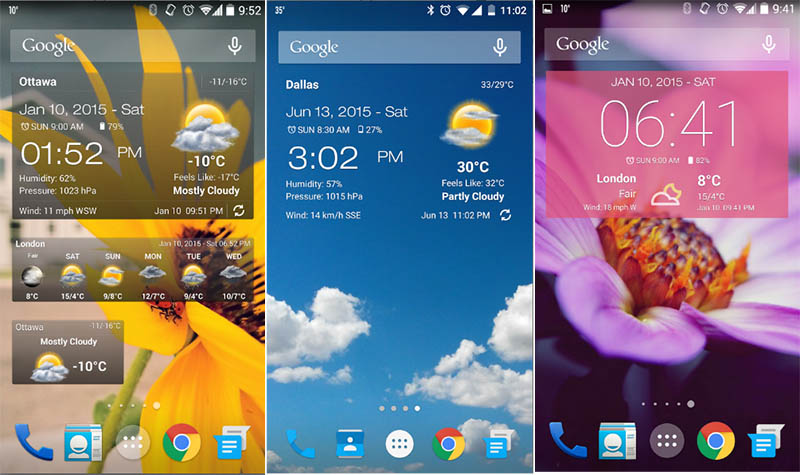 Weather & Clock Widget Android