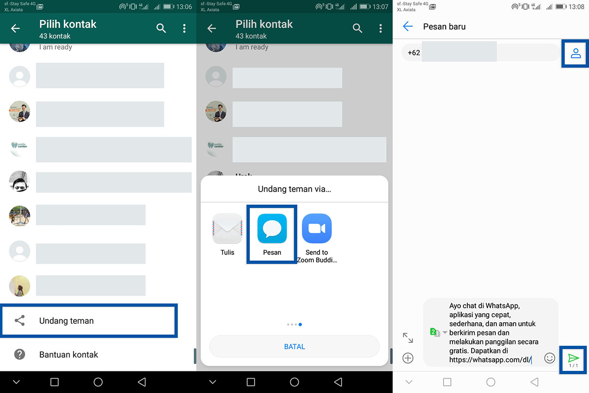 1 Mengundang kontak baru WhatsApp