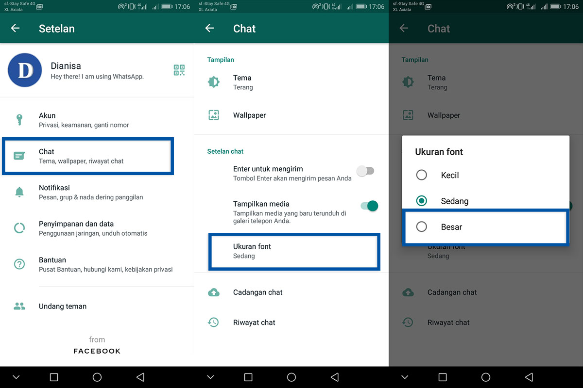 5+ Cara Mengubah Ukuran Font WhatsApp (Android & IPhone)