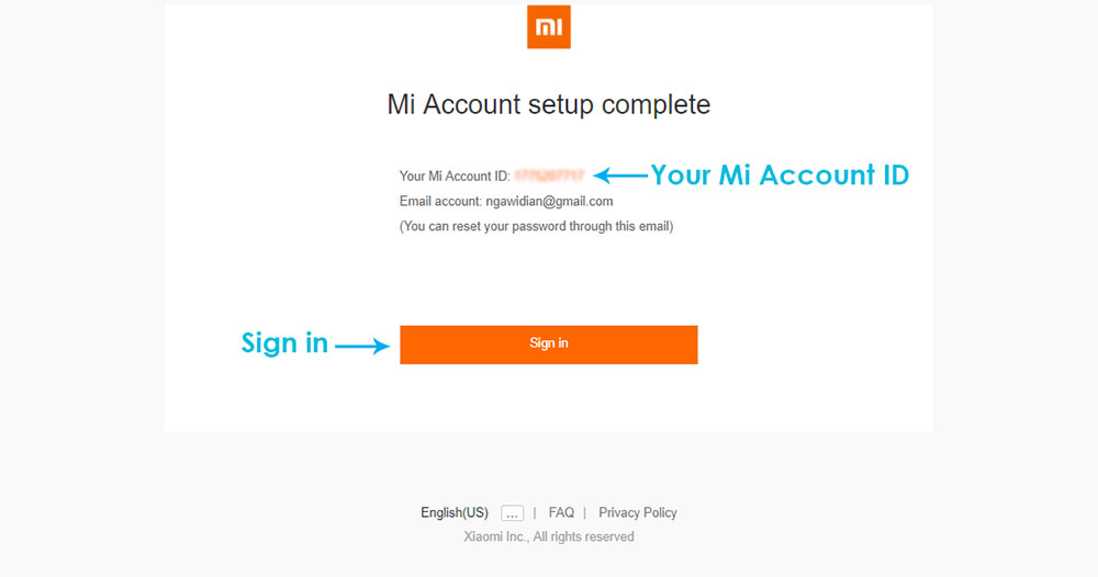 ID Akun Xiaomi