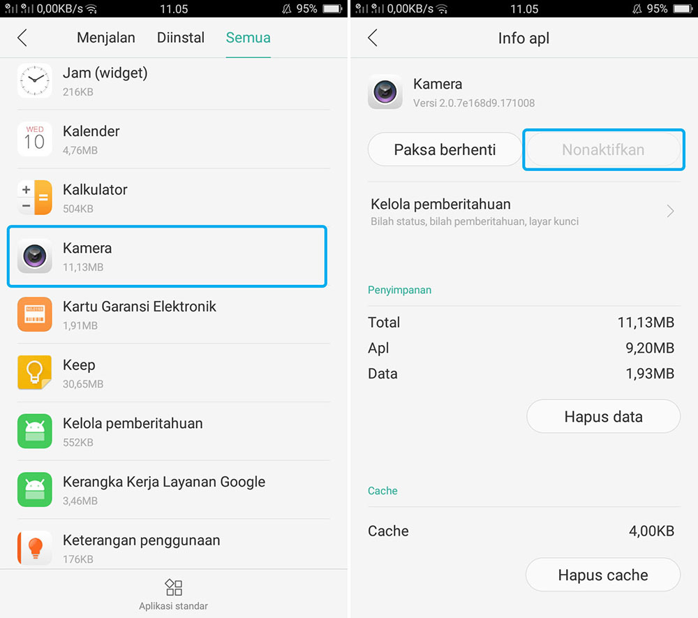 Nonaktifkan Kamera