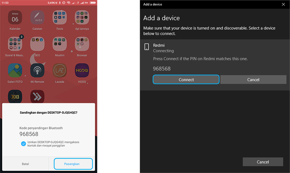 Sambungkan Bluetooth Xiaomi