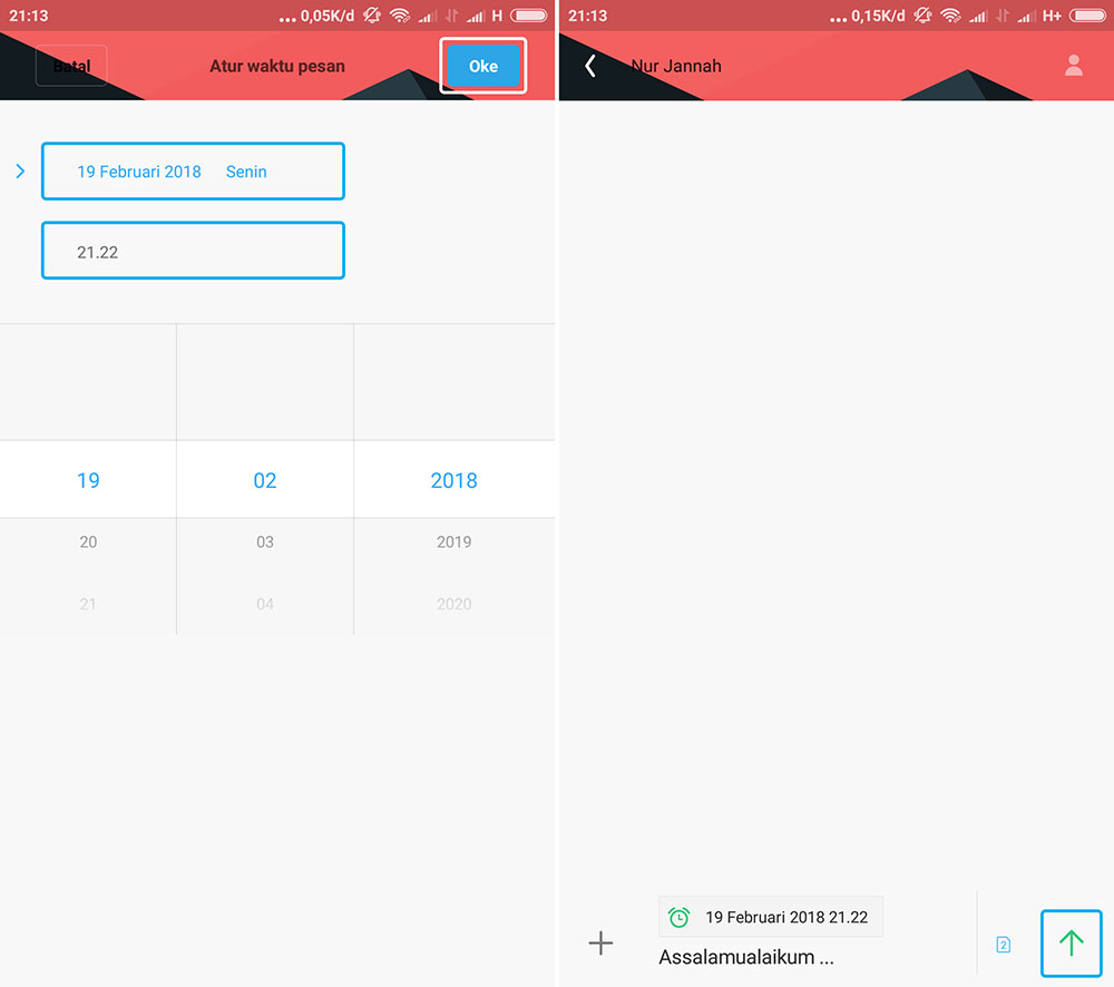 Tentukan Jadwal Pesan