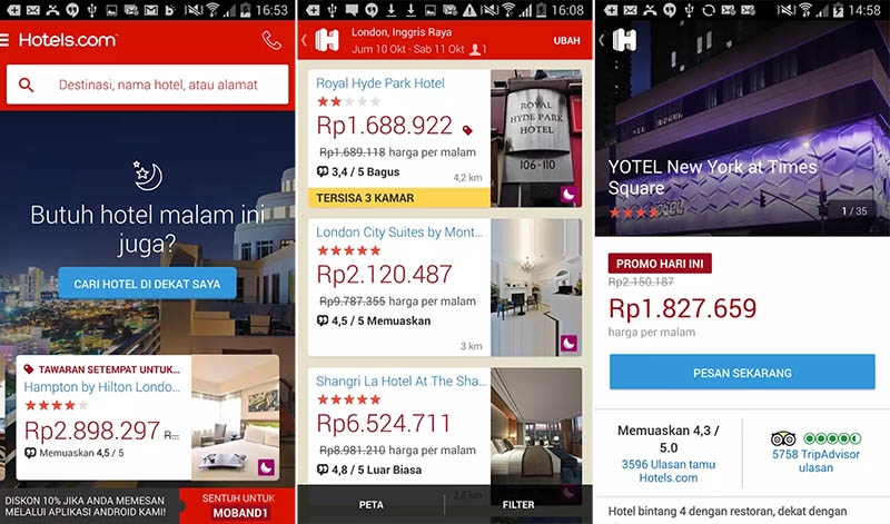 Hotels.com – Pemesanan Hotel