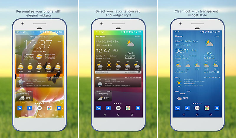 Transparent Clock & Weather
