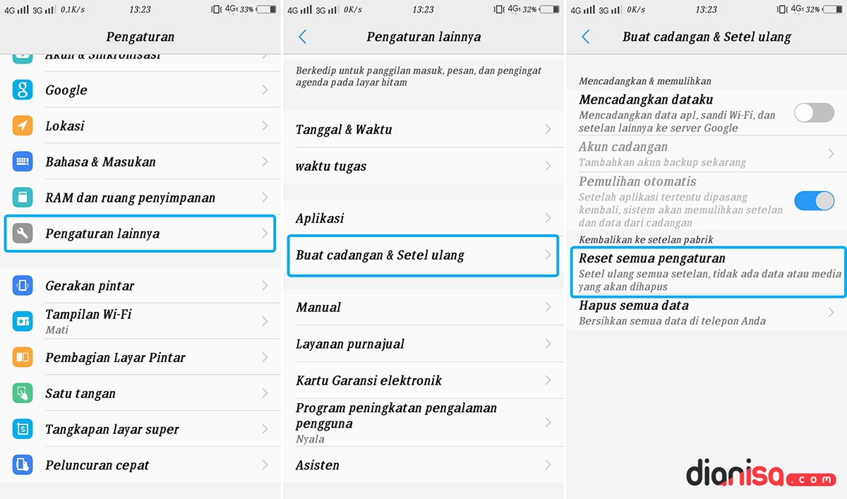 Factory Reset HP VIVO