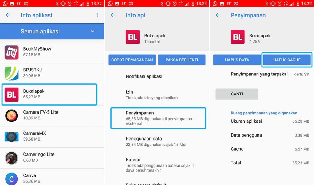 Hapus Cache Aplikasi NOKIA