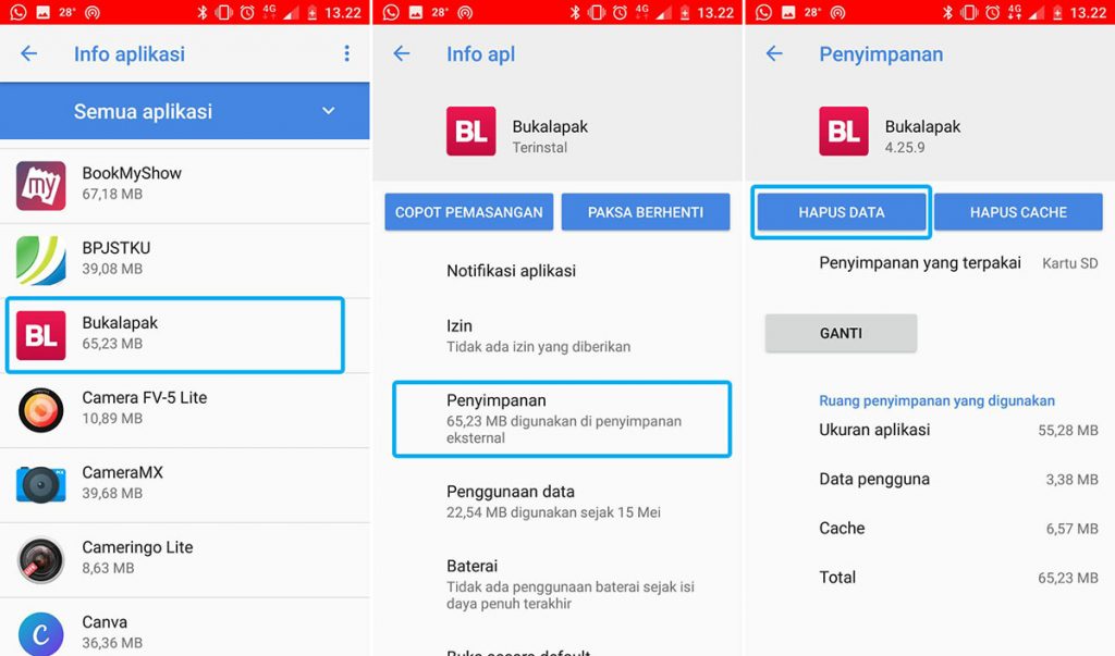 Hapus Data Aplikasi NOKIA