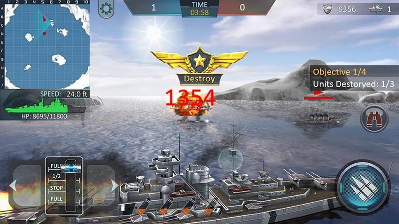 Kapal perang menyerang 3D - Warship Attack