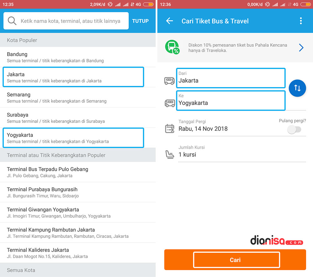 Pesan Tiket Bus Jakarta - Yogyakarta - Traveloka 2