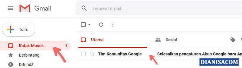1. Membuka Email Masuk