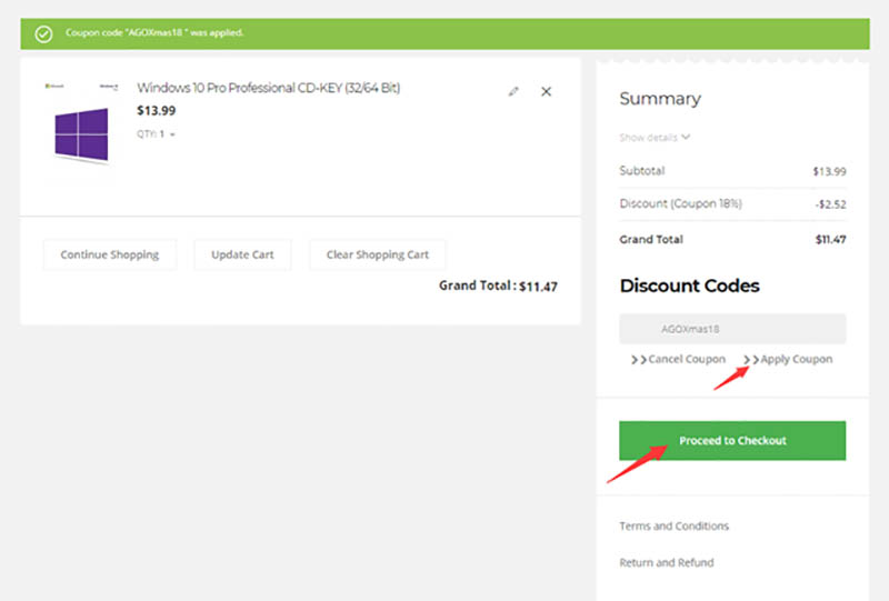 Add Discount Codes Windows 10 Pro Professional