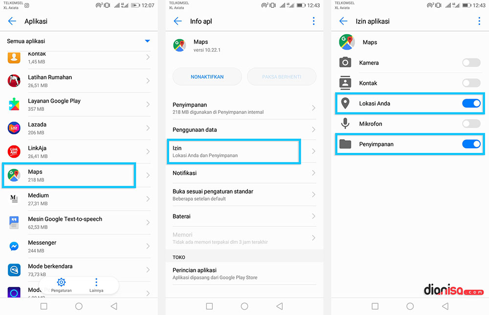 Perizinan Aplikasi Maps