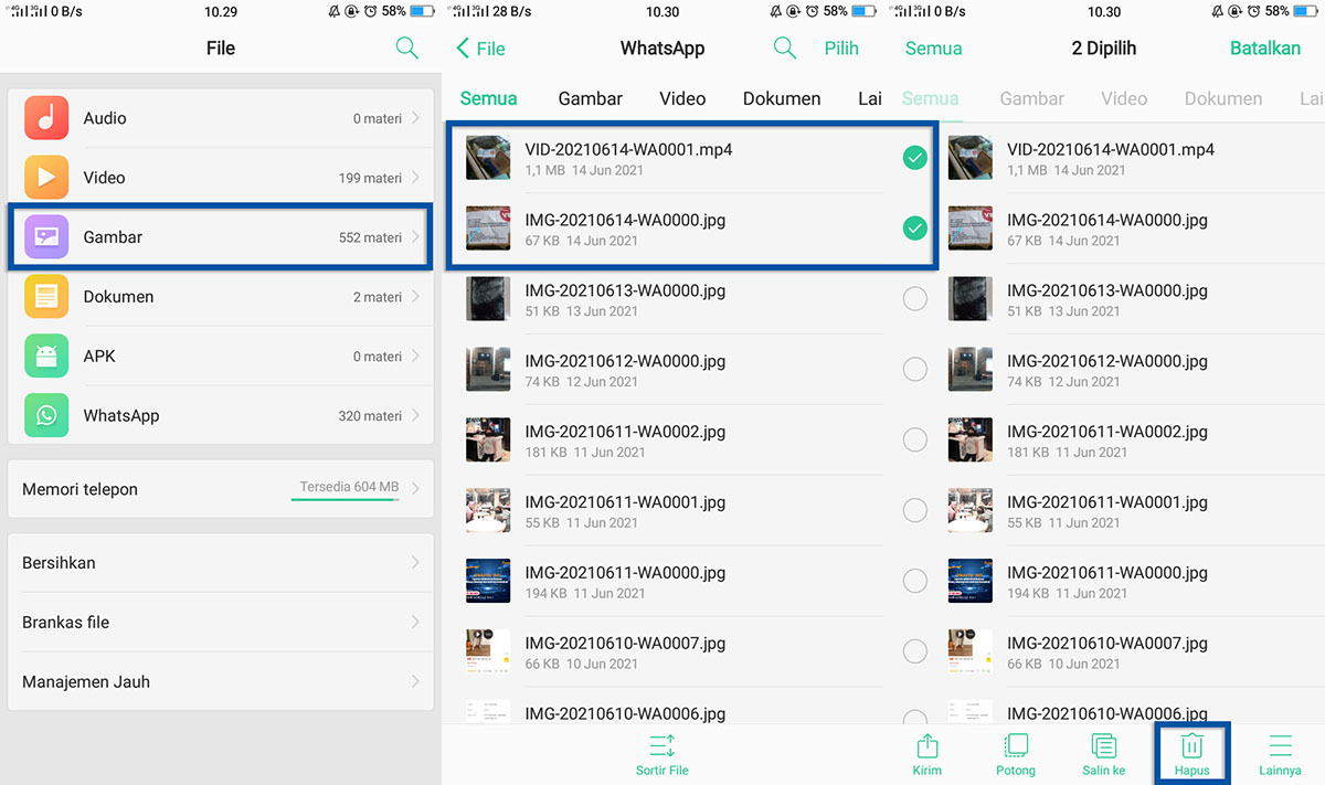 Bersihkan File Manager OPPO