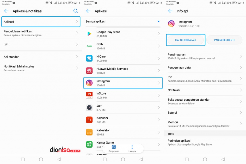 Hapus Instalasi Aplikasi Huawei
