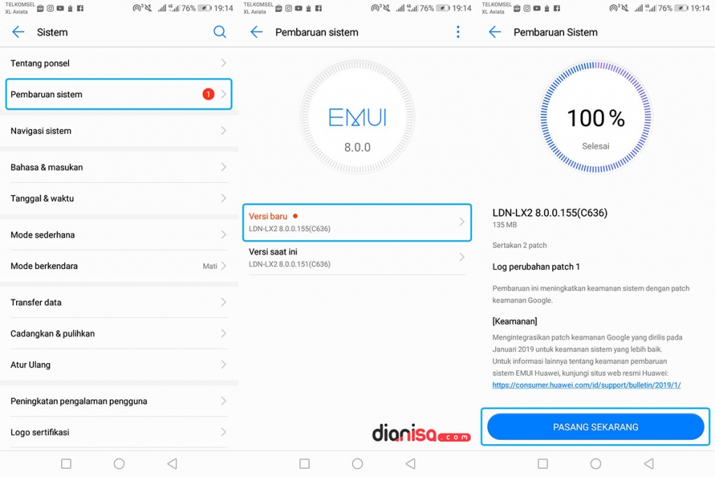 Pembaruan Sistem Huawei