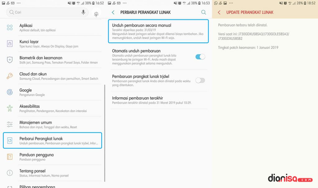 Update Perangkat Lunak SAMSUNG
