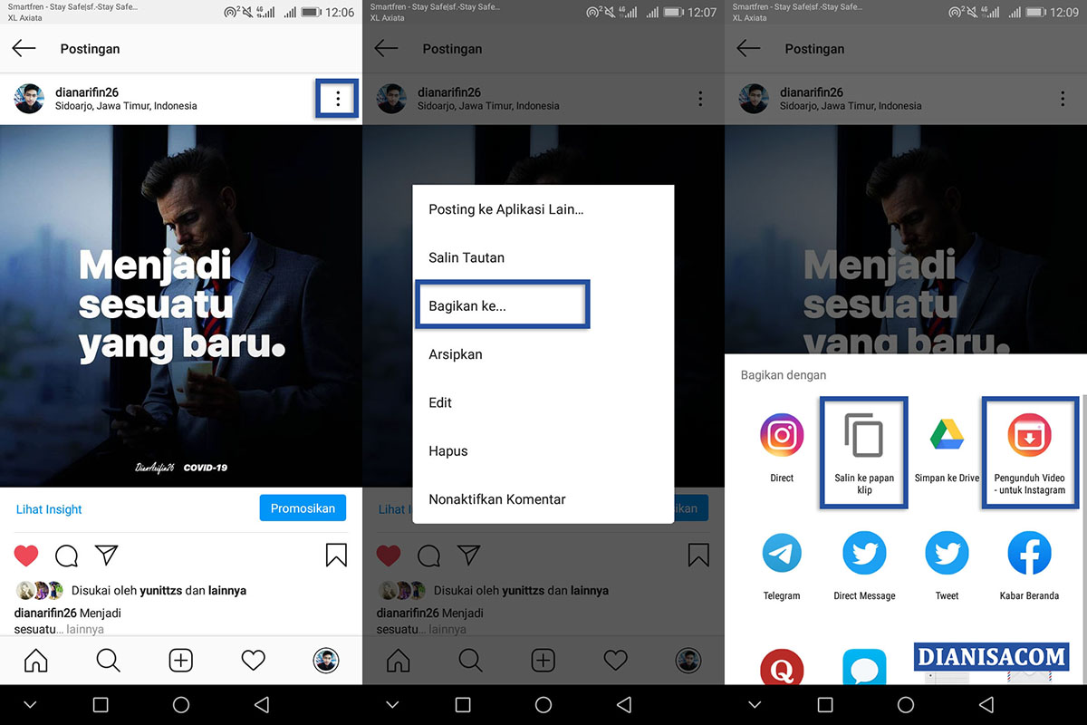 Bagikan URL Link Instagram