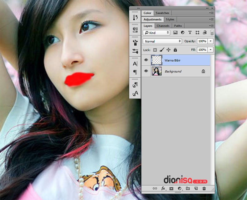 Mengubah Warna Bibir Photoshop 2