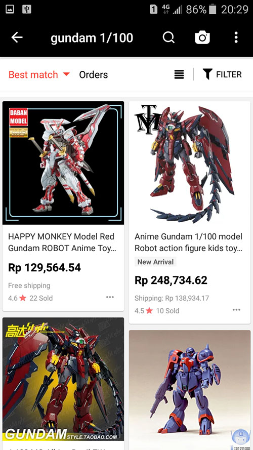 1. Cari Barang di AliExpress