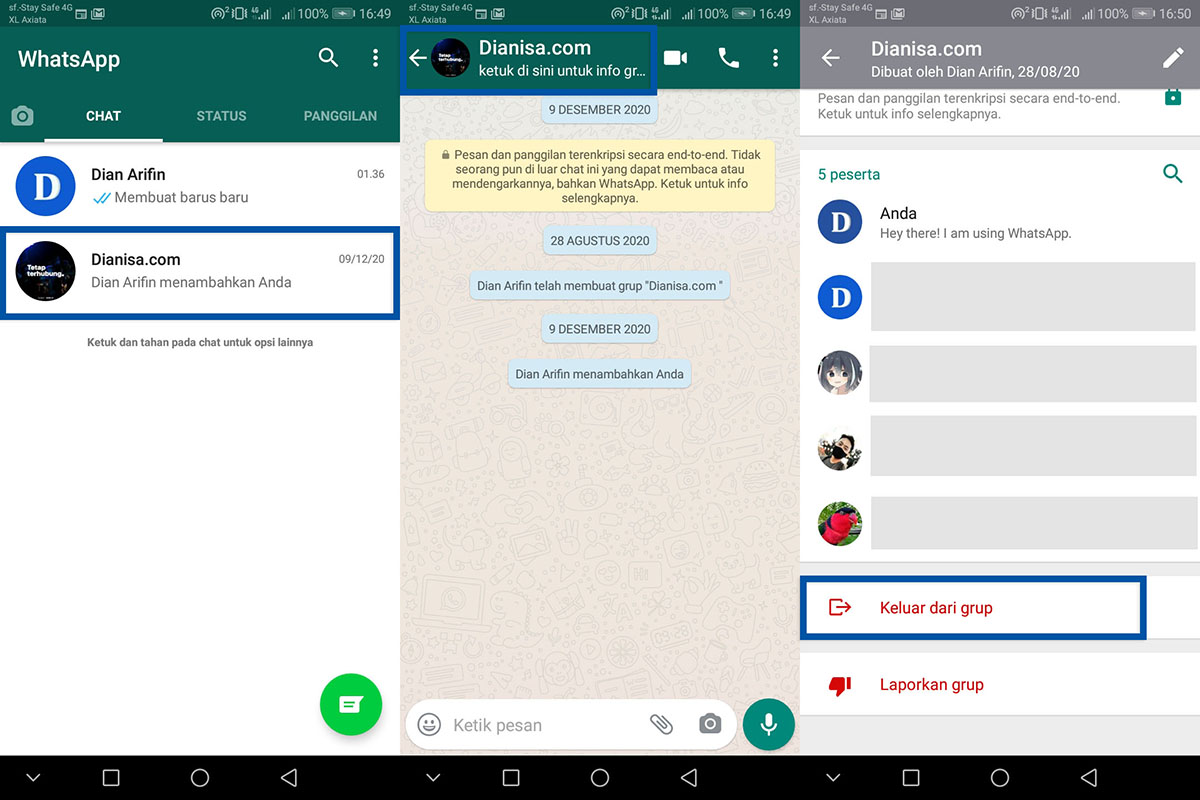 3 Keluar dari Grup WhatsApp