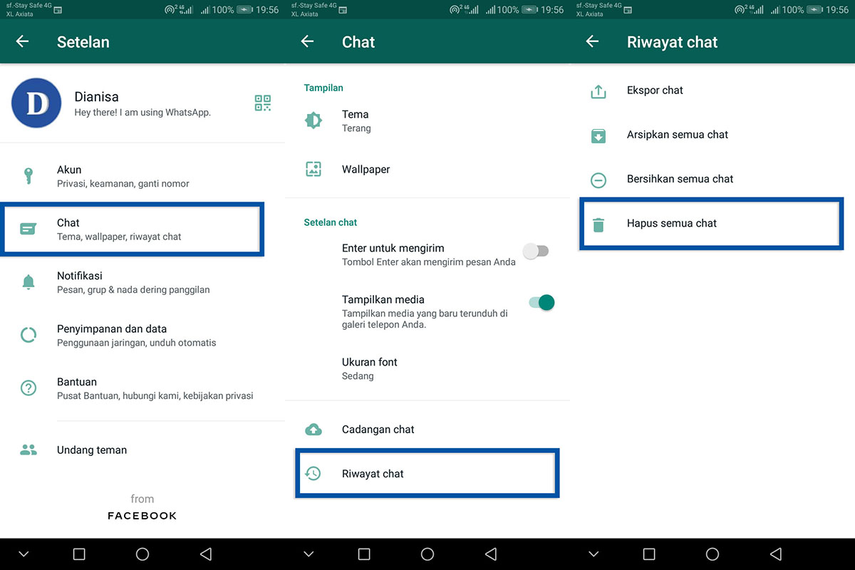 3 Membersihkan Semua Pesan WhatsApp