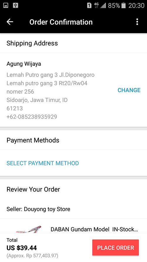 5. Alamat Penerima di AliExpress