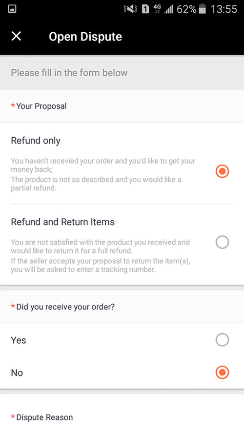 5. Pengembalian Data AliExpress