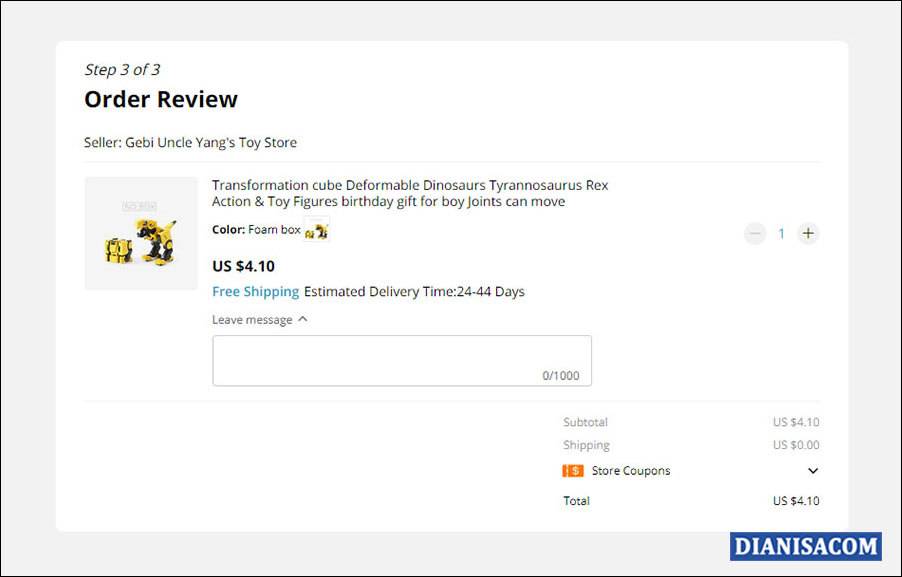 9 Order Review di AliExpress