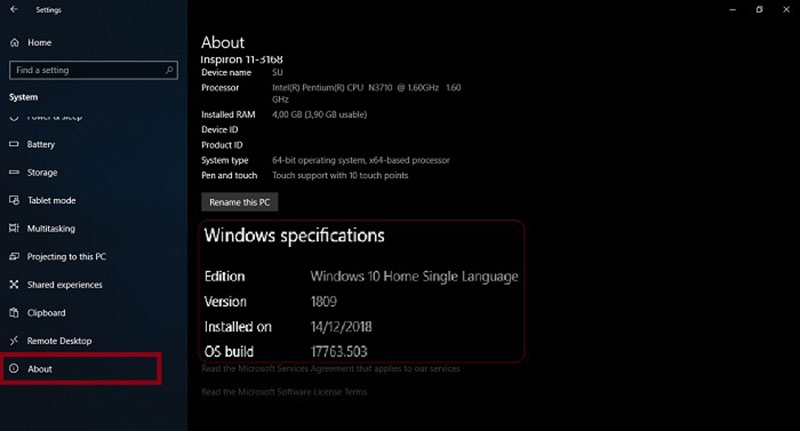 Spesifikasi Windows 10 Home Single Language