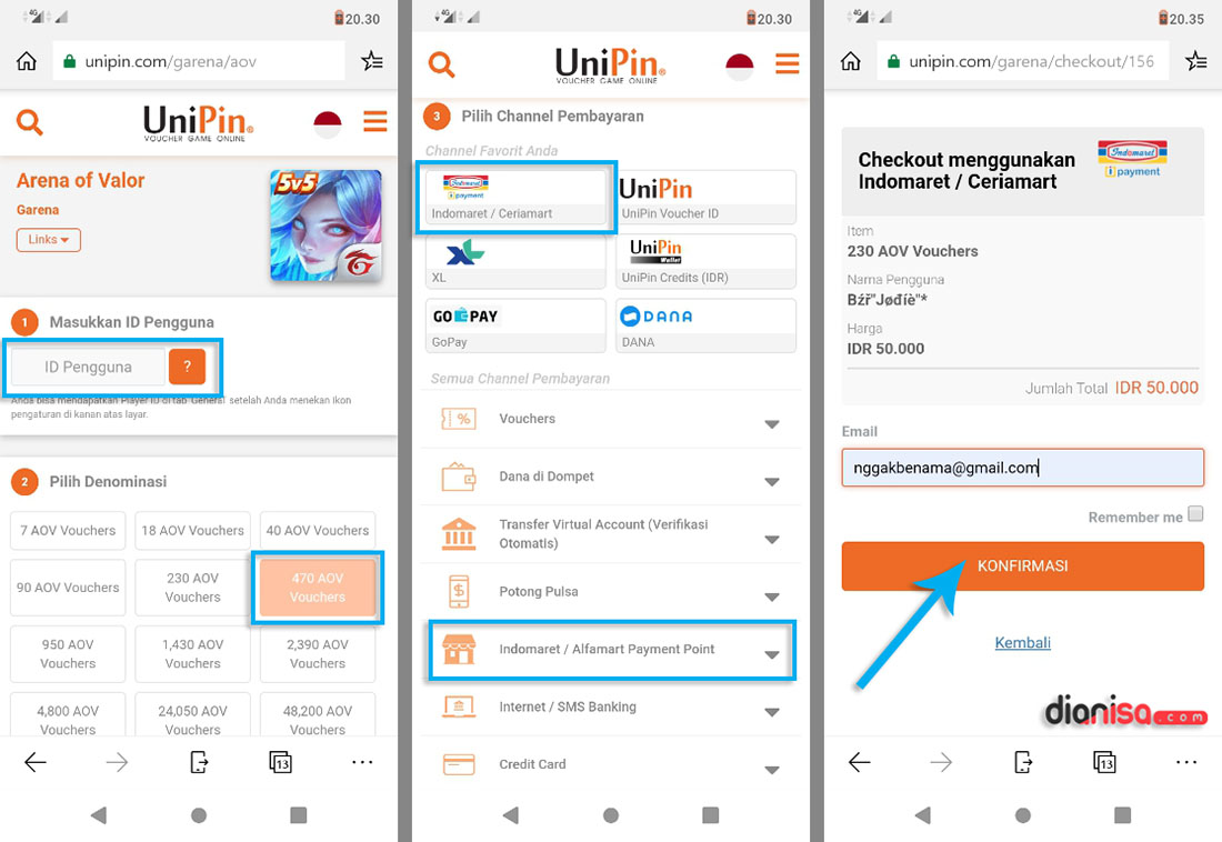 1. Top Up AOV via Unipin