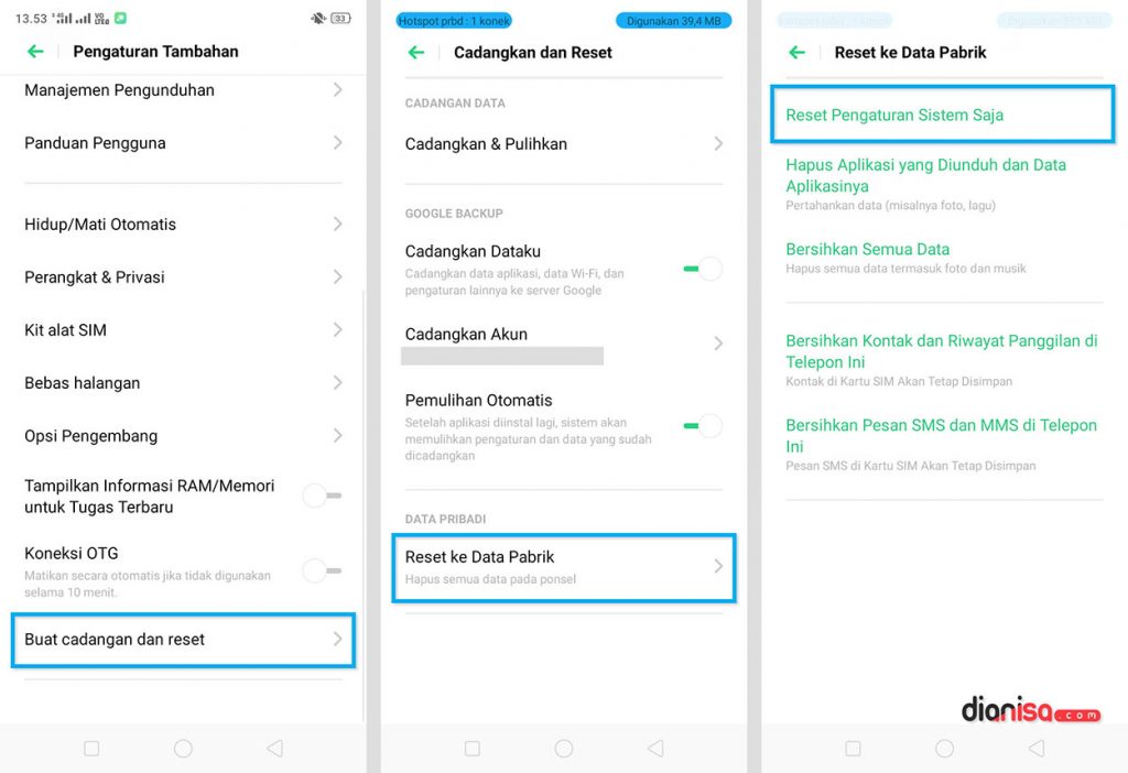 Factory Reset Realme