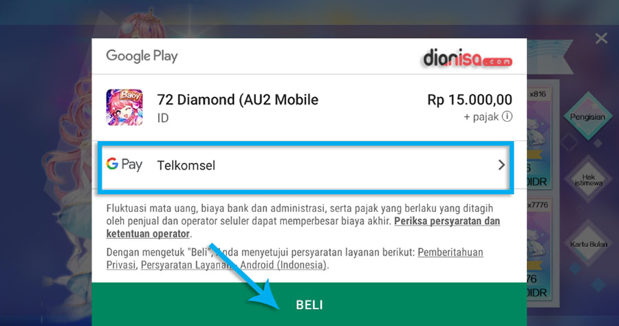 Top Up AU2 Mobile via Play Store