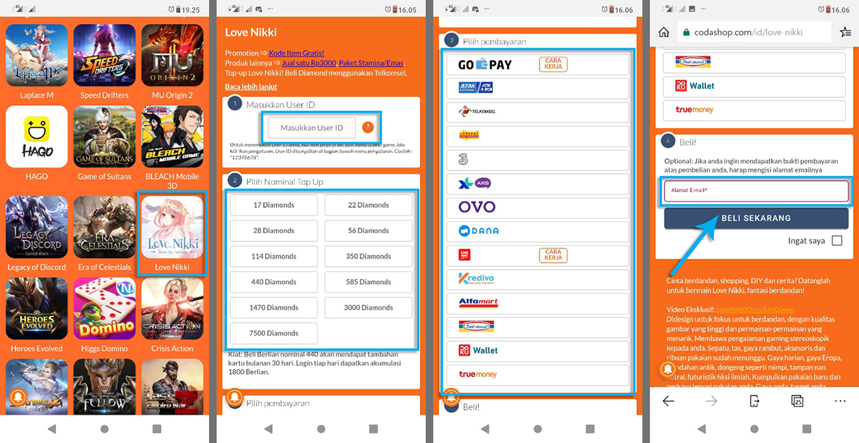 Top Up Love Nikki via Codashop