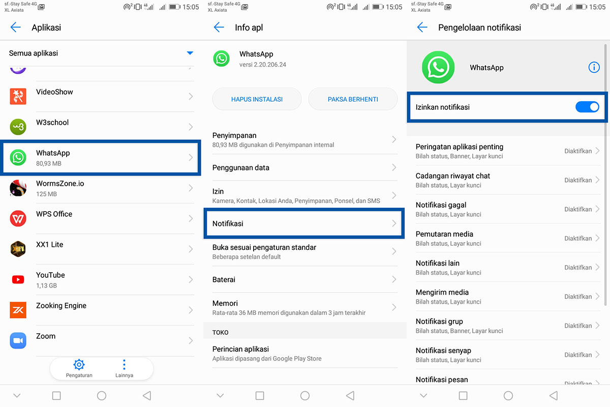 Izinkan Pemberitahuan WhatsApp