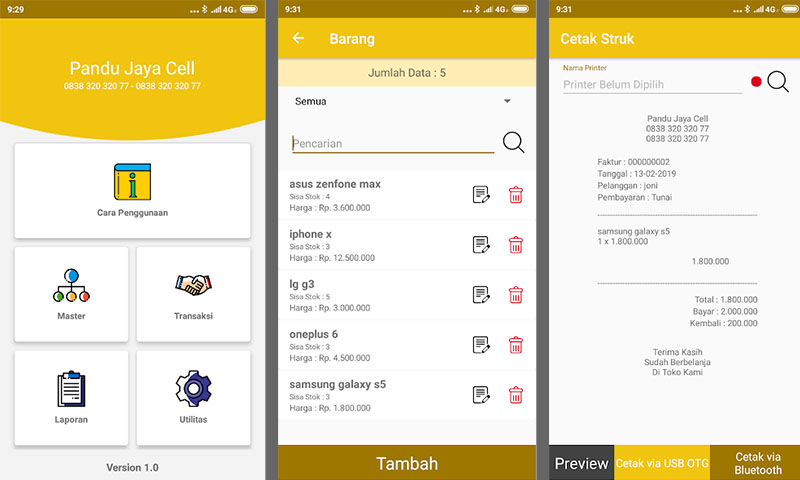 Kasir Konter HP